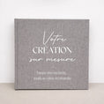 Load image into Gallery viewer, Livre d’or mariage en lin gris personnalisé, style romantique moderne et intemporel