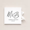 Charger l'image dans la visionneuse de la galerie, Livre d’or mariage monogramme élégant avec ruban satin blanc