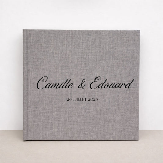 Livre d’or mariage élégant et intemporel format carré