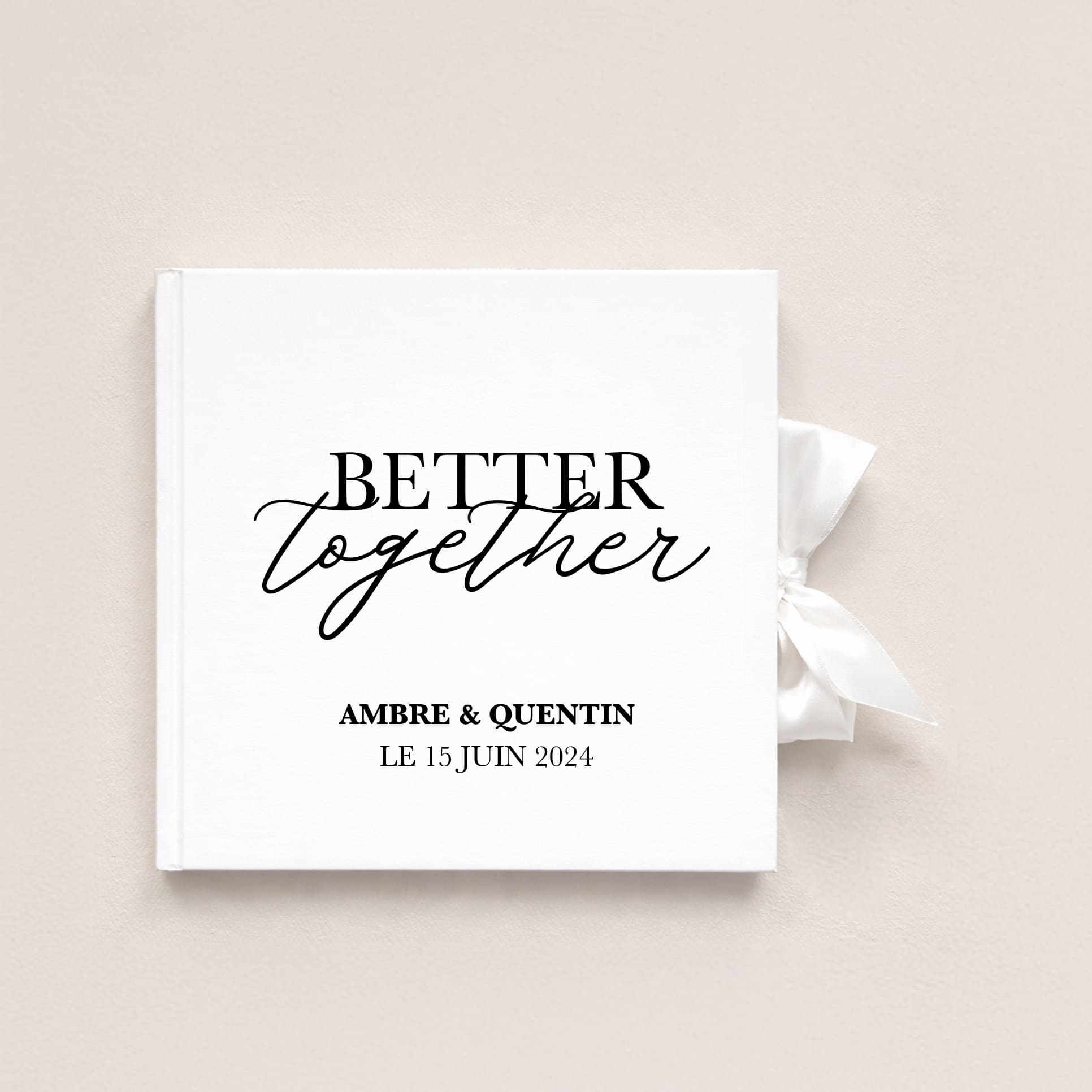 Livre d’or mariage Better Together en papier blanc