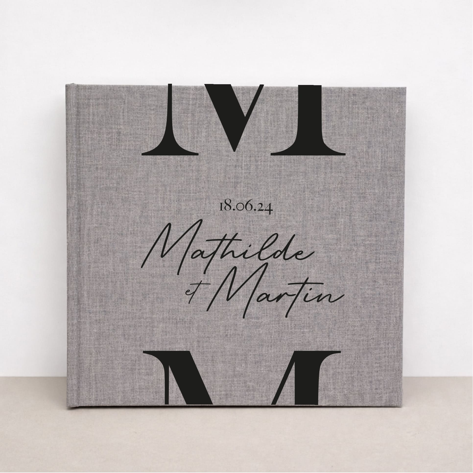 livre souvenirs mariage logo initales 