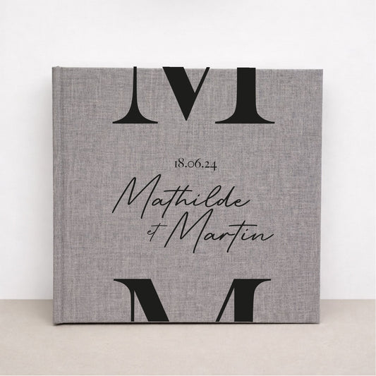 livre souvenirs mariage logo initales 