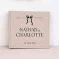 Load image into Gallery viewer, Livre d’or mariage personnalisé en lin naturel collection Love & Ribbons
