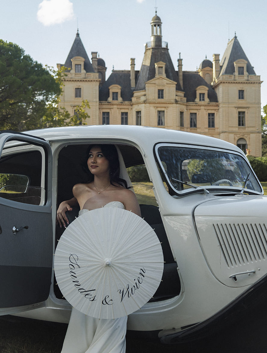 Ombrelle en papier personnalisée pour mariée ou témoins – mariage romantique