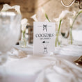 Load image into Gallery viewer, Pancarte mariage personnalisée en bois blanc pour signalétique bar à cocktails

