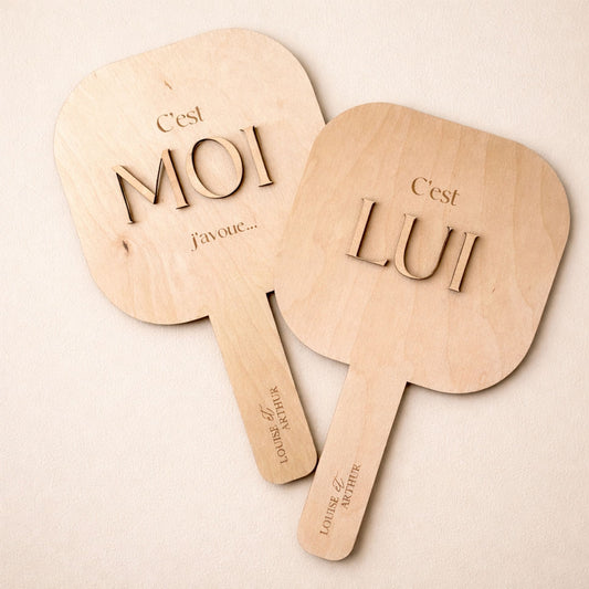 Pancarte mariage en bois pour animation cérémonie ou dîner
